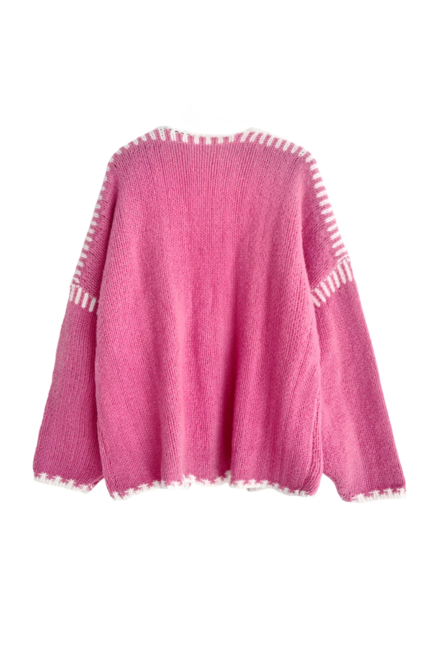 Contrast Loose Long Sleeve Cardigan